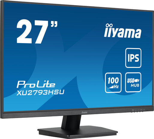 ProLite XU2793HSU-B6 LED 27&quot;, 1920 x 1080 Full HD, 100 Hz, IPS, 1000:1, 1 ms, HDMI, DisplayPort, speakers, mat zwart