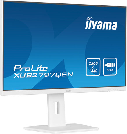 XUB2797QSN-W2 27&quot;, 2560 x 1440 QHD, IPS, USB-Hub, pivot, in hoogte verstelbaar, 1300:1, wit