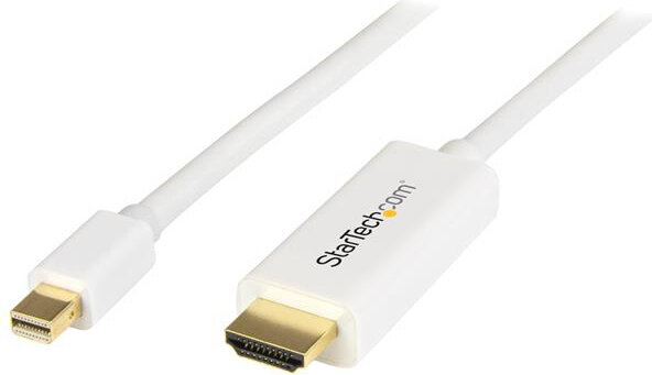 Mini DisplayPort M naar HDMI M converterkabel (2 meter, wit, 4K)