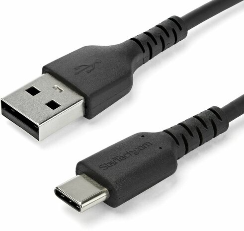 RUSB2AC1MB USB-A M naar USB-C M kabel (zwart, 1 meter)