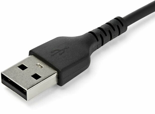 RUSB2AC1MB USB-A M naar USB-C M kabel (zwart, 1 meter)