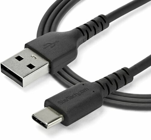 RUSB2AC1MB USB-A M naar USB-C M kabel (zwart, 1 meter)