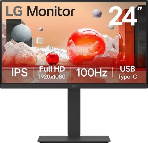 24BA750-B LED USB 24&quot;, 1920 x 1080 Full HD, 100 Hz, IPS, 1300:1, 5 ms, HDMI, DisplayPort, USB-C, speakers, zwart