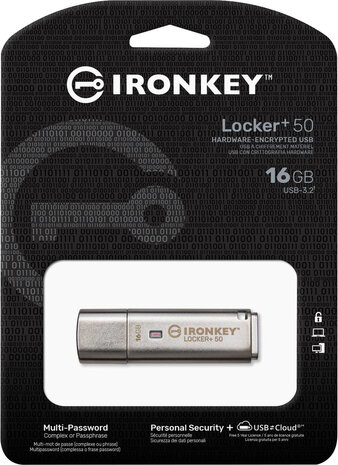 IKLP50/16GB IronKey Locker+ 50  USB flash drive 16 GB (encrypted, USB 3.2 Gen 1)