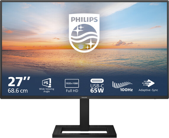 27E1N1300AE/00 Full HD, 100 Hz, 1 ms, USB-C, HDMI, 2 x USB 3.2, ingebouwde luidsprekers, in hoogte verstelbaar