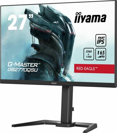 G-MASTER Red Eagle GB2770QSU-B5 LED 27&quot;, 2560 x 1440 WQHD, 165 Hz, Fast IPS, 1000:1, 0,5 ms, HDMI, DisplayPort, speakers, mat zwart