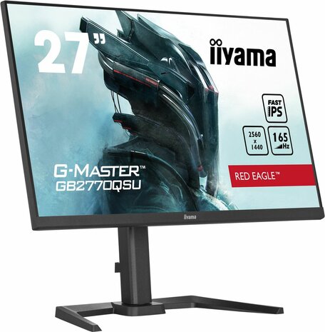 G-MASTER Red Eagle GB2770QSU-B5 LED 27&quot;, 2560 x 1440 WQHD, 165 Hz, Fast IPS, 1000:1, 0,5 ms, HDMI, DisplayPort, speakers, mat zwart