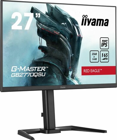 G-MASTER Red Eagle GB2770QSU-B5 LED 27&quot;, 2560 x 1440 WQHD, 165 Hz, Fast IPS, 1000:1, 0,5 ms, HDMI, DisplayPort, speakers, mat zwart