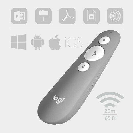 R500 Presentation remote control (3 knoppen, grafiet)