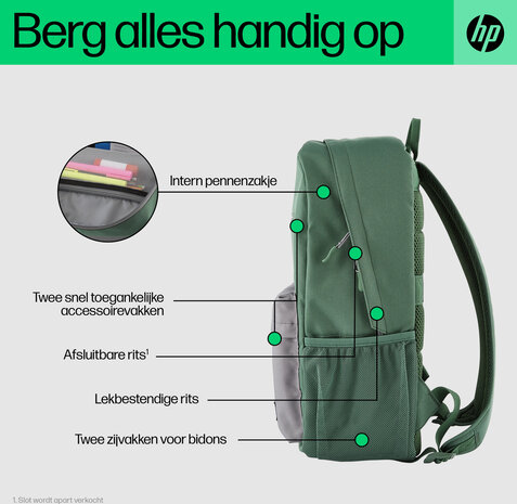 Campus Green Backpack (groen/grijs, 15,6&quot;)