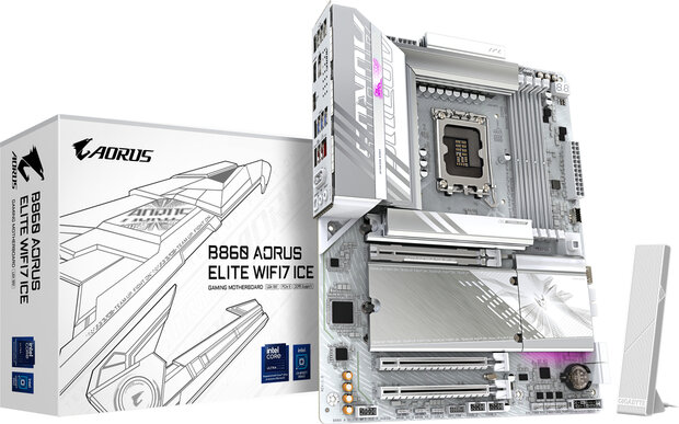 Socket 1851 : B860 AORUS ELITE WIFI7 ICE (DDR5, 3 x M.2, DisplayPort)