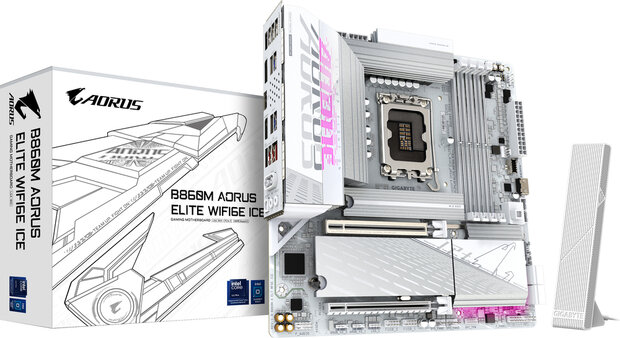 Socket 1851 : B860M AORUS ELITE WIFI6E ICE (DDR5, 3 x M.2)