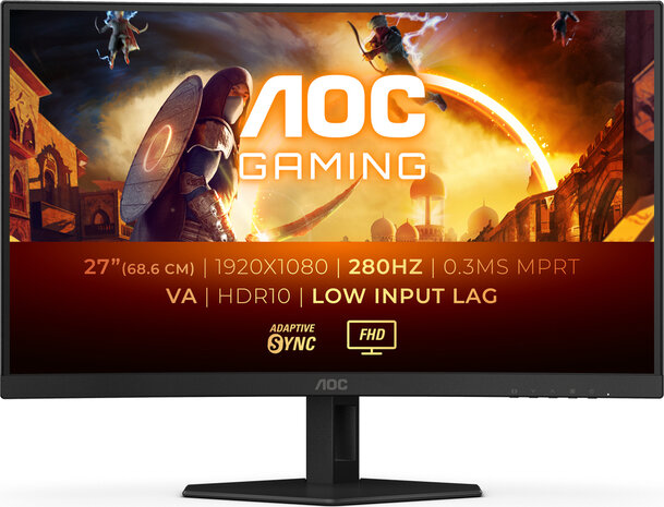 Gaming C27G4ZXE LED gaming curved 27&quot;, 1920 x 1080 Full HD, 280 Hz, VA, 4000:1, HDR10, 0,3 ms, 2 x HDMI, DisplayPort, zwart