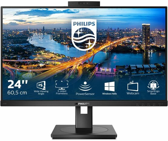 242B1H LED 24&quot;, 1920 x 1080 Full HD, IPS, 1000:1, 4 ms, HDMI, DVI-D, VGA, DisplayPort, speakers, zwart