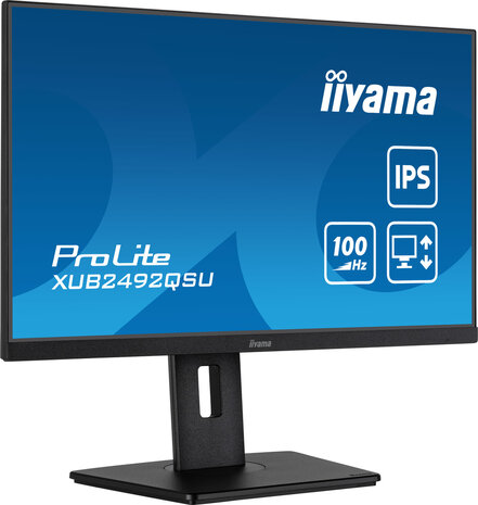 ProLite XUB2492QSU-B1 LED 24&quot;, 2560 x 1440 WQHD, 100 Hz, IPS, 1000:1, 0,5 ms, HDMI, DisplayPort, speakers, mat zwart