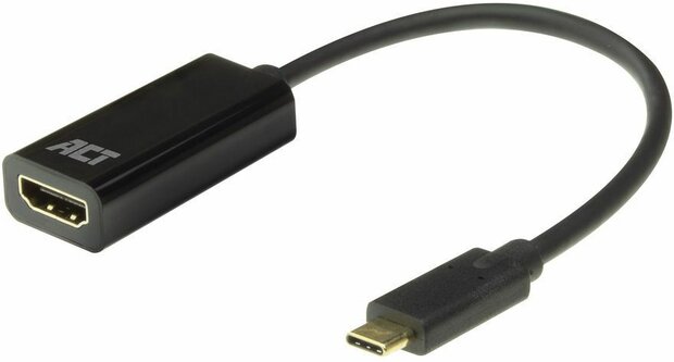 High Speed adapter : USB-C M naar HDMI F (15 cm, shielded, 4K 60 Hz 4096 x 2160 support, zwart)