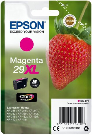 T2993 inkjetcartridge 29XL magenta (450 afdrukken)