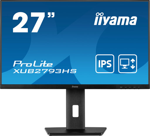 ProLite XUB2793HS-B7 LED 27&quot;, 1920 x 1080 Full HD, 100 Hz, IPS, 1300:1, 1 ms, HDMI, DisplayPort, speakers, mat zwart