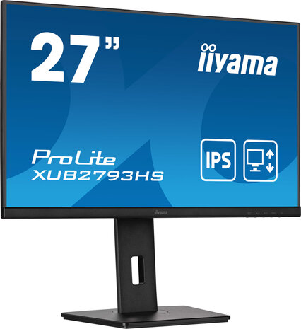 ProLite XUB2793HS-B7 LED 27&quot;, 1920 x 1080 Full HD, 100 Hz, IPS, 1300:1, 1 ms, HDMI, DisplayPort, speakers, mat zwart