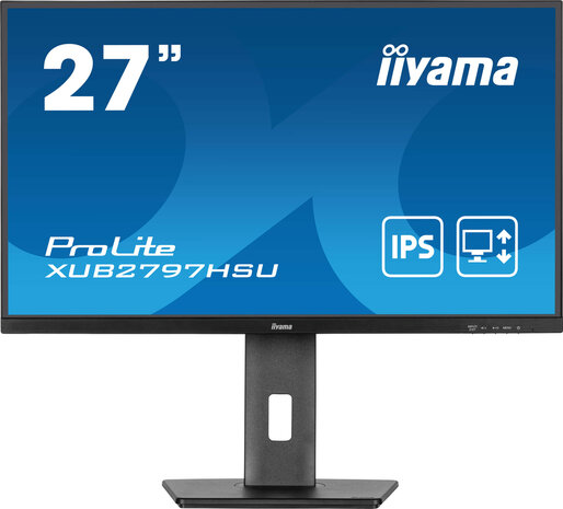 ProLite XUB2797HSU-B2 LED 27&quot;, 1920 x 1080 Full HD, 100 Hz, IPS, 1000:1, 1 ms, HDMI, DisplayPort, speakers, mat zwart