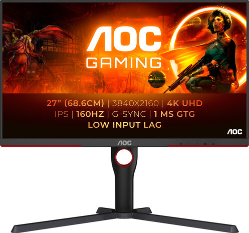 Gaming U27G3X LED 27&quot;, 3840 x 2160 4K, 160 Hz, Fast IPS, 1 ms, 2 x HDMI, 2 x DisplayPort, zwart/rood