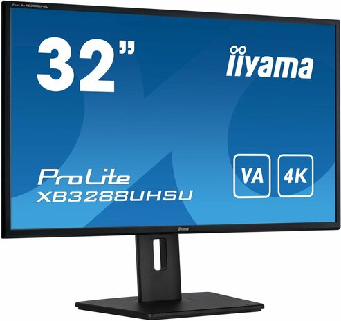 ProLite XB3288UHSU-B5 LED 32&quot;, 3840 x 2160 4K, VA, 3000:1, 3 ms, 2 x HDMI, DisplayPort, speakers, mat zwart