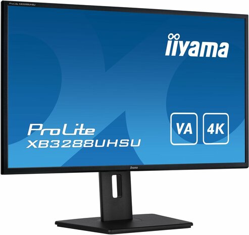 ProLite XB3288UHSU-B5 LED 32&quot;, 3840 x 2160 4K, VA, 3000:1, 3 ms, 2 x HDMI, DisplayPort, speakers, mat zwart