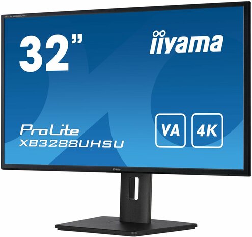 ProLite XB3288UHSU-B5 LED 32&quot;, 3840 x 2160 4K, VA, 3000:1, 3 ms, 2 x HDMI, DisplayPort, speakers, mat zwart