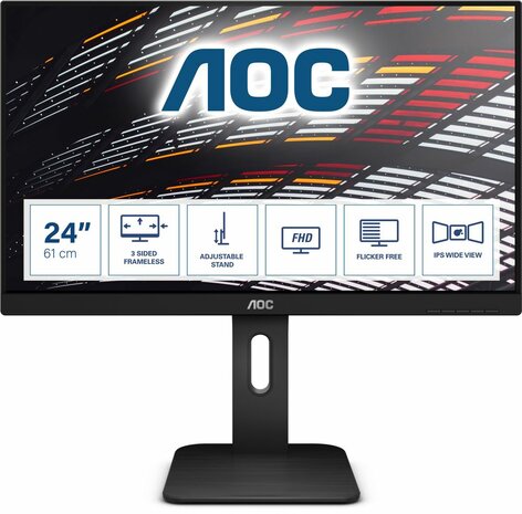 X24P1 LED 24&quot;, IPS, 4 ms, 1920 x 1200, DisplayPort, HDMI, DVI, VGA, 4 x USB 3.1, speakers, hoogte verstelbaar, zwart