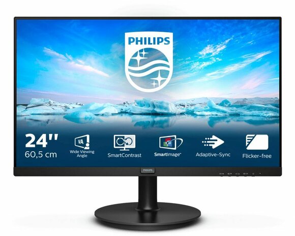 V-line 242V8LA LED 24&quot;, 1920 x 1080 Full HD, VA, 3000:1, 4 ms, HDMI, VGA, DisplayPort, speakers, zwart