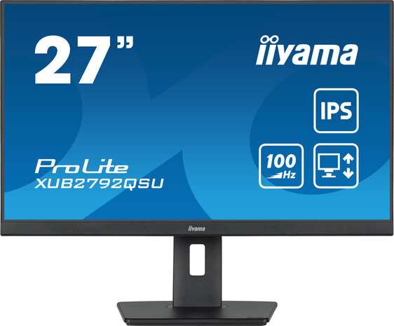 ProLite XUB2792QSU-B6 LED 27&quot;, 2560 x 1440 WQHD, 100 Hz, IPS, 1300:1, 0,4 ms, HDMI, DisplayPort, speakers, mat zwart