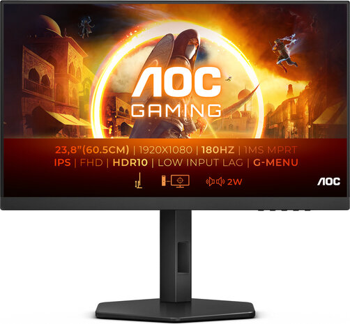 Gaming 27G4X LED gaming 27&quot;, 1920 x 1080 Full HD, 180 Hz, IPS, 1000:1, HDR10, 0,5 ms, 2 x HDMI, DisplayPort, speakers, zwart