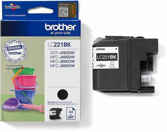 LC221BK inkjetcartridge zwart (260 afdrukken)