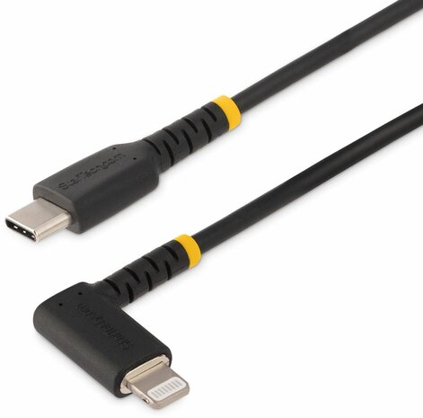 Durable USB-C to Lightning Cable (Heavy Duty Aramid Fiber, 1 m, zwart)