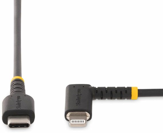 Durable USB-C to Lightning Cable (Heavy Duty Aramid Fiber, 1 m, zwart)