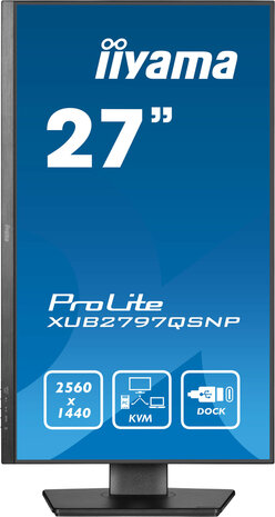 ProLite XUB2797QSNP-B1 LED 27&quot;, 2560 x 1440 WQHD, 100 Hz, IPS, 1300:1, 1 ms, HDMI, DisplayPort, speakers, mat zwart