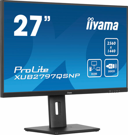 ProLite XUB2797QSNP-B1 LED 27&quot;, 2560 x 1440 WQHD, 100 Hz, IPS, 1300:1, 1 ms, HDMI, DisplayPort, speakers, mat zwart