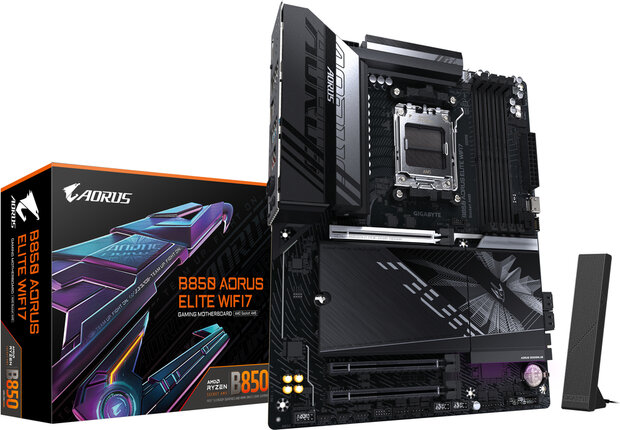 Socket AM5 : B850 AORUS ELITE WIFI7 (DDR5, 3 x M.2, DisplayPort)