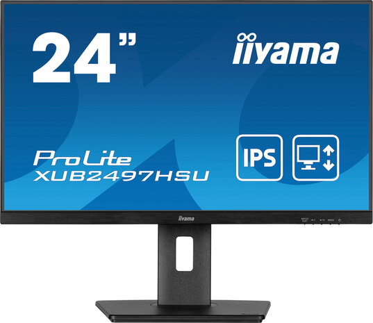 ProLite XUB2497HSU-B2 LED 24&quot;, 1920 x 1080 Full HD, 100 Hz, IPS, 1300:1, 1 ms, HDMI, DisplayPort, speakers, mat zwart