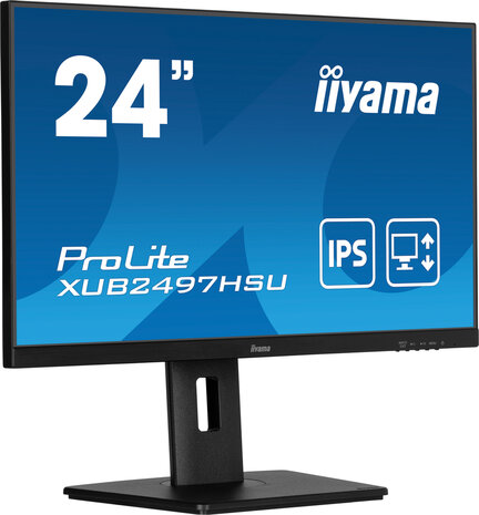 ProLite XUB2497HSU-B2 LED 24&quot;, 1920 x 1080 Full HD, 100 Hz, IPS, 1300:1, 1 ms, HDMI, DisplayPort, speakers, mat zwart