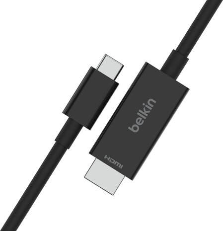 Connect Adapterkabel : USB-C M naar HDMI M (2 m, zwart, 8K 60 Hz support, DP Alt mode support)