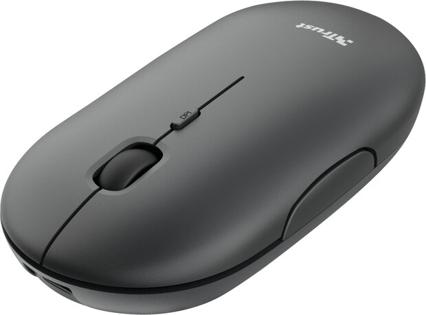 Puck Mouse (draadloos + Bluetooth, 1600 dpi, 4 knoppen, zwart)