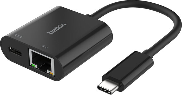 Network adapter : USB-C - naar Gigabit Ethernet + USB-C (power only)