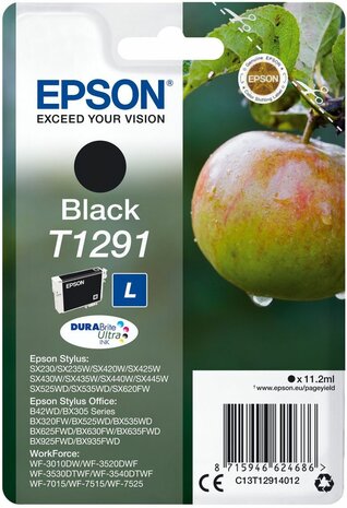 T1291 inkjetcartridge zwart (385 afdrukken)