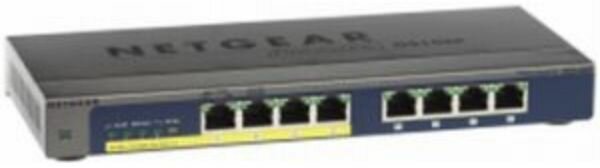 GS108PP Switch (8 x 10/100/1000 PoE+, rack-mountable, wall-mountable, PoE+ 123 Watt)