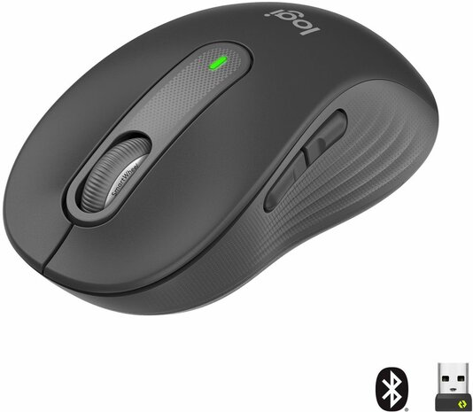 Signature M650 Mouse (5 knoppen, Bluetooth + 2,4 GHz, grafiet)