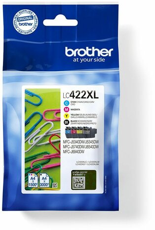 LC422XLVAL inkjetcartridges valuepack (cyaan, magenta, geel en zwart)