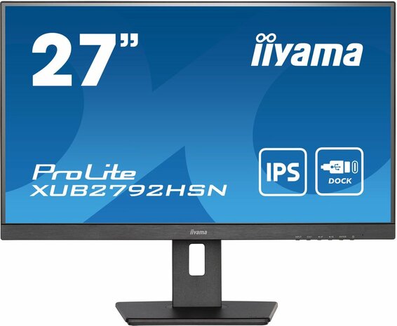 ProLite XUB2792HSN-B5 LED 27&quot;, 1920 x 1080 Full HD, IPS, 1000:1, 4 ms, HDMI, DisplayPort, USB-C, speakers, mat zwart