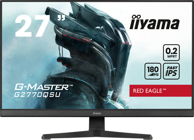 G-MASTER Red Eagle G2770QSU-B6 LED gaming 27&quot;, 2560 x 1440 WQHD, 180 Hz, Fast IPS, 1200:1, 0,2 ms, HDMI, DisplayPort, speakers, mat zwart