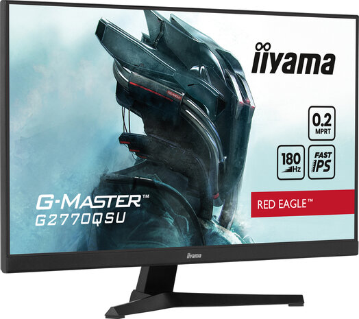 G-MASTER Red Eagle G2770QSU-B6 LED gaming 27&quot;, 2560 x 1440 WQHD, 180 Hz, Fast IPS, 1200:1, 0,2 ms, HDMI, DisplayPort, speakers, mat zwart